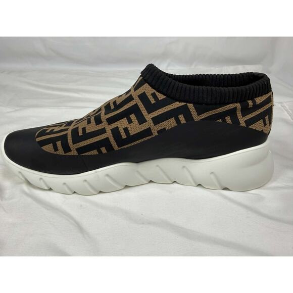 Men\'s Size 12 Fendi Zucca FF Logo Printed Sock Sneakers SPB-JB 366628 main image 4